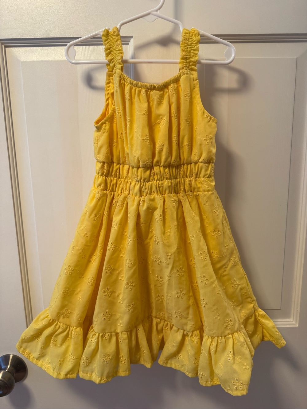 Habitual Yellow Eyelet Ruffle Sundress